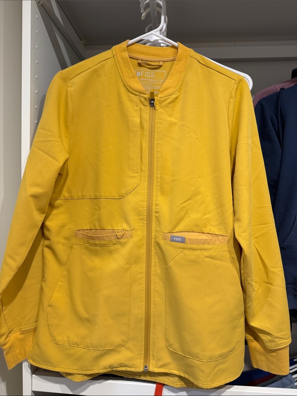 FIGS Zip-Front Scrub Jacket - Light Gold